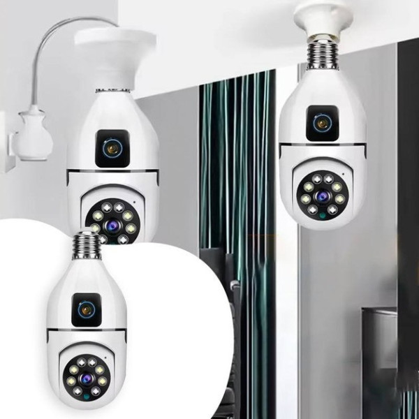 Wi-Fi камера двойная E27 Sq02 с ночным видением, датчиком движения и двусторонней связью