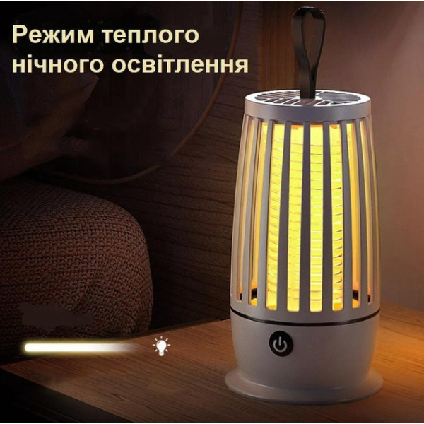 Лампа-ловушка LY-851 для насекомых с аккумулятором 4000 мАч и USB зарядкой, белый/черный