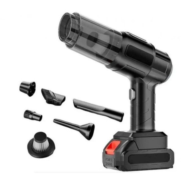 Автомобильный пылесос Vacuum Cleaner 9997, аккумуляторный, HEPA фильтр, 6 насадок, для дома и авто