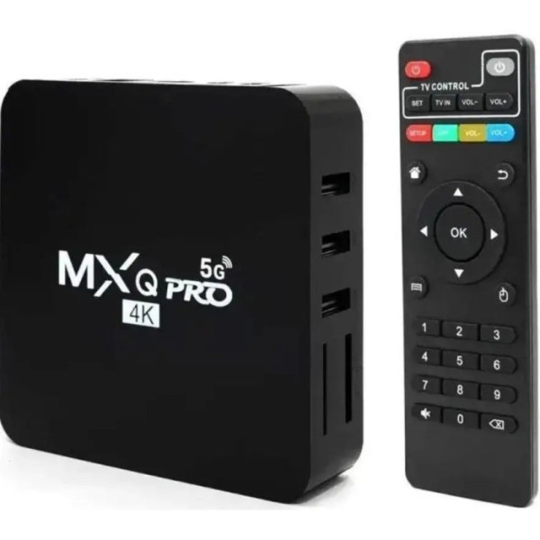 Смарт-ТВ приставка Android TV Box MXQ 4K Pro 5G 4/64 ГБ с пультом, Wi-Fi, поддержкой 4K