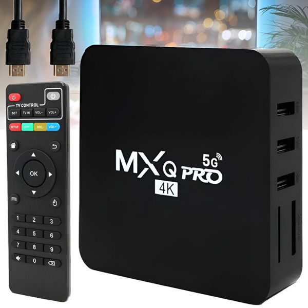 Смарт-ТВ приставка Android TV Box MXQ 4K Pro 5G 4/64 ГБ с пультом, Wi-Fi, поддержкой 4K