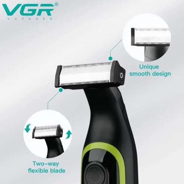Мужской электрический триммер Geemy GM-3108 / VGR V-017 для бороды, усов и волос с насадками и аккумулятором