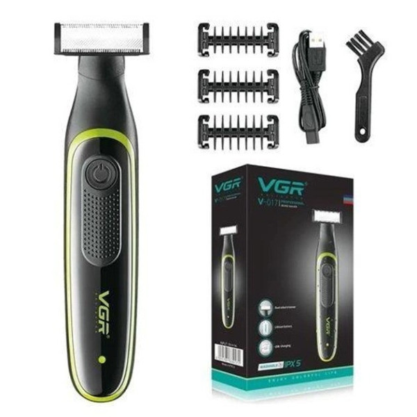 Мужской электрический триммер Geemy GM-3108 / VGR V-017 для бороды, усов и волос с насадками и аккумулятором