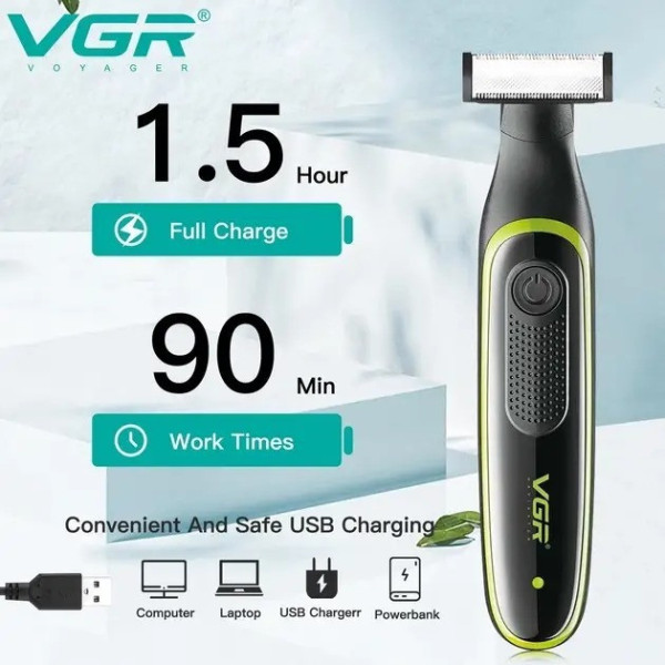 Мужской электрический триммер Geemy GM-3108 / VGR V-017 для бороды, усов и волос с насадками и аккумулятором