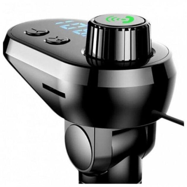 FM модулятор автомобильный Q15-BT Bluetooth с кабелями Type-C, Micro USB, Lightning и быстрой зарядкой