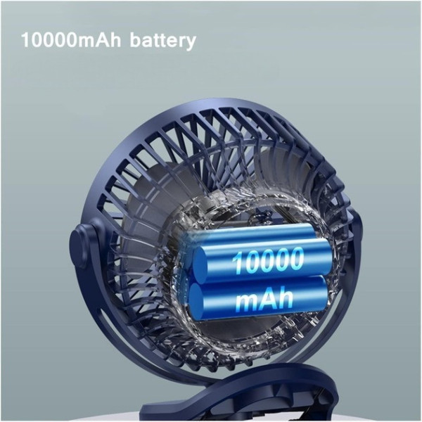 Аккумуляторный вентилятор с LED подсветкой VHG F03 настольный и портативный, 3 скорости, 720° вращение