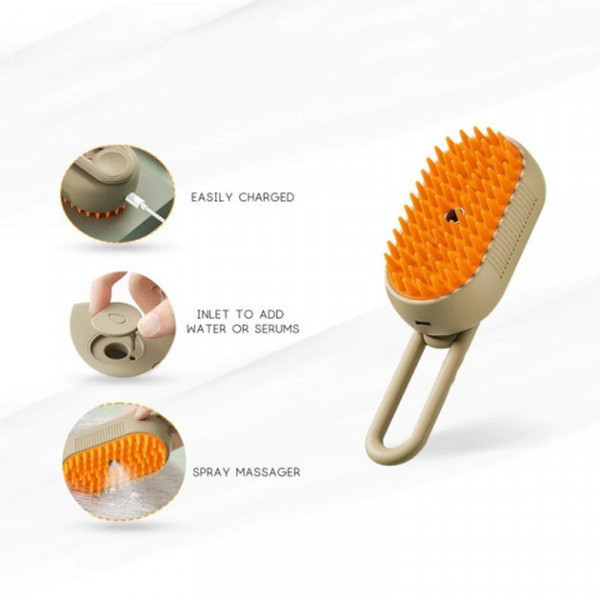 Щетка с паром Steamy Brush E-W3317 для груминга собак, кошек и других домашних питомцев