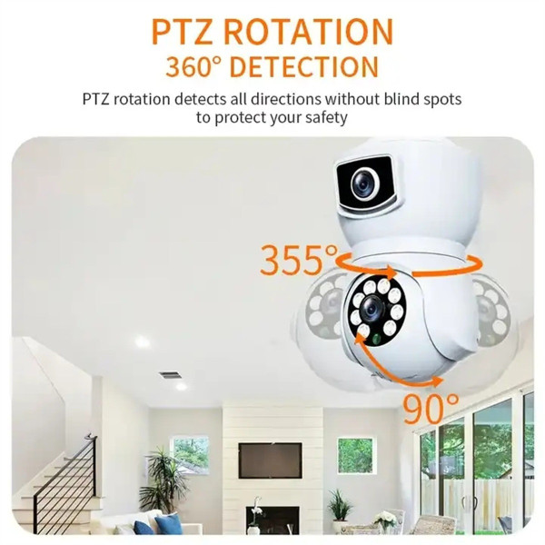 Камера видеонаблюдения PTZ-Lamp 2MP 1080P Wi-Fi в патрон E27 с ночным видением V09