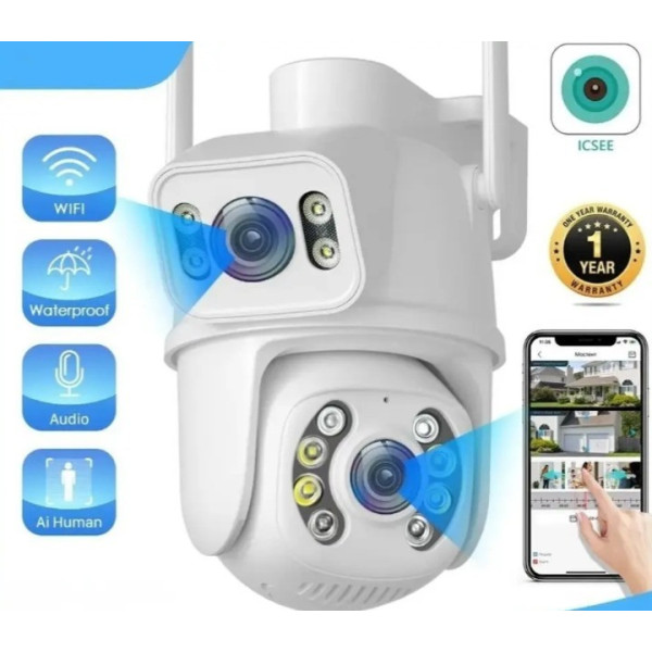 Уличная Wi-Fi IP камера видеонаблюдения PTZ 12MP SD39 4G с поворотом, датчиком движения и ночным видением