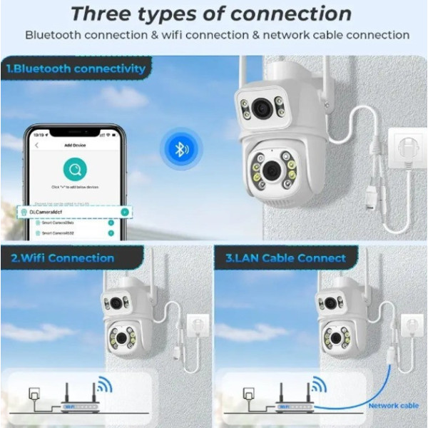 Уличная Wi-Fi IP камера видеонаблюдения PTZ 12MP SD39 4G с поворотом, датчиком движения и ночным видением