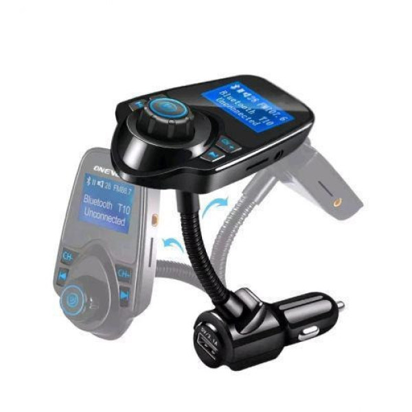 Авто FM модулятор T10 Bluetooth с USB зарядкой, AUX и microSD для трансляции музыки в автомобиле
