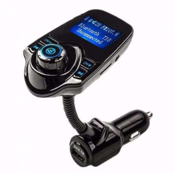 Авто FM модулятор T10 Bluetooth с USB зарядкой, AUX и microSD для трансляции музыки в автомобиле