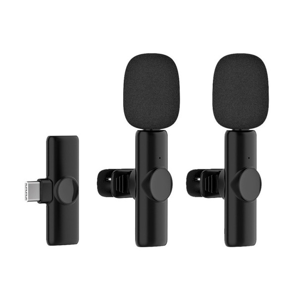 Беспроводной петличный микрофон K11 Wireless Lavalier с ресивером Lightning для iPhone и iPad, черный