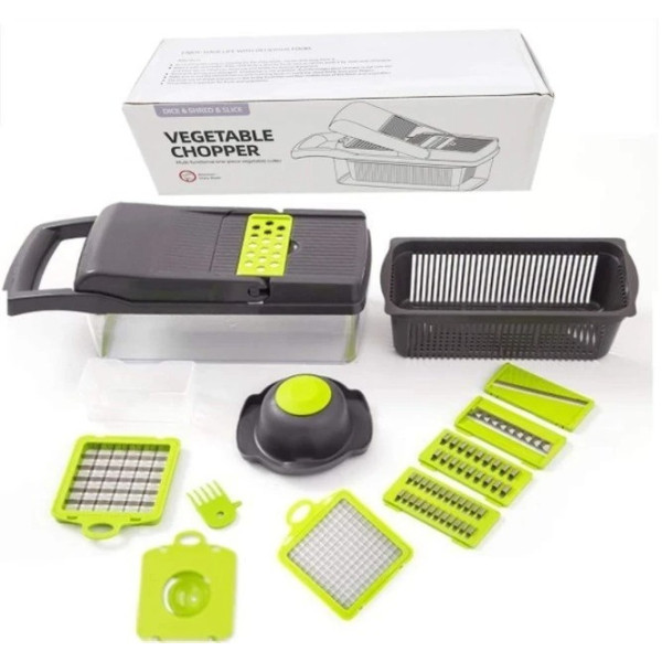 Многофункциональная овощерезка-производитель Veggie Slicer 14в1 с контейнером и 7 сменными лезвиями