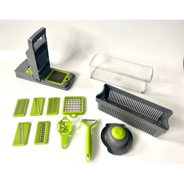 Многофункциональная овощерезка-производитель Veggie Slicer 14в1 с контейнером и 7 сменными лезвиями