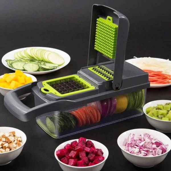 Многофункциональная овощерезка-производитель Veggie Slicer 14в1 с контейнером и 7 сменными лезвиями