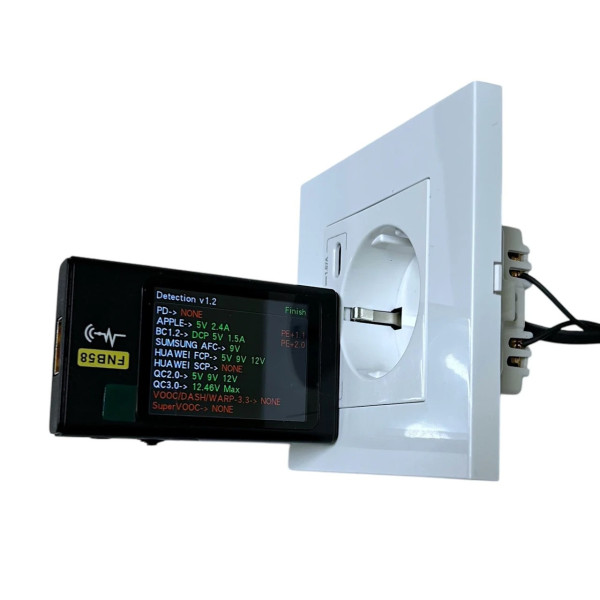 Розетка со встроенными портами USB и Type-C быстрая зарядка QC3.0 Folem RZ1 белая