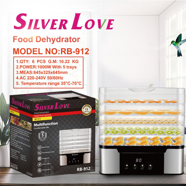 Сушилка Silver Love RB-912 электрическая 5 ярусов для приготовления сухофруктов