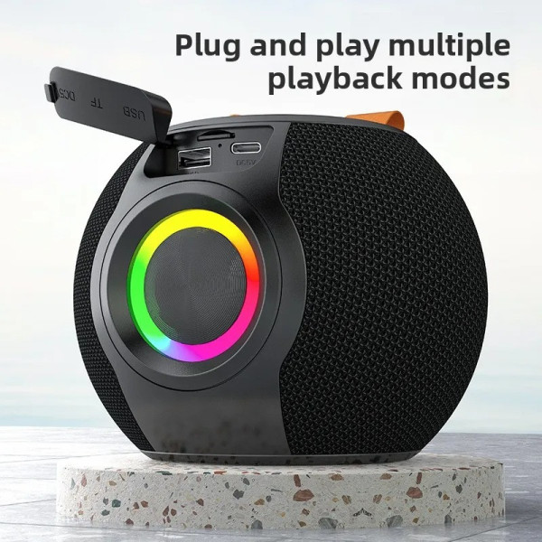 Беспроводная колонка с мощным динамиком и RGB подсветкой