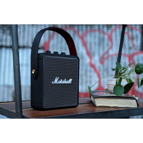 Музыкальная портативная колонка Marshall Stockwell II с мощным звуком 20 Вт и аккумулятором, черная