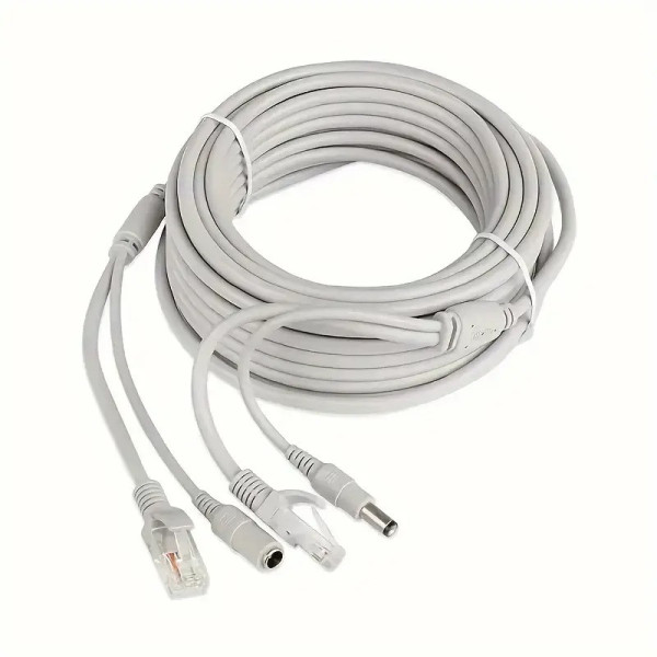 Готовый сетевой и силовой кабель RJ45 DC 20 м медный для камер