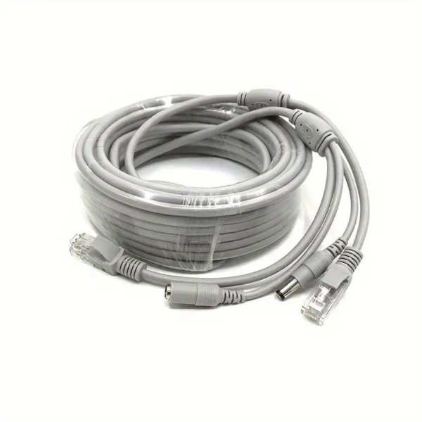 Готовый сетевой и силовой кабель RJ45 DC 20 м медный для камер