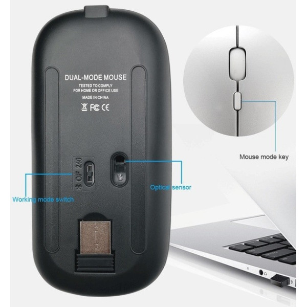 Компьютерная мышь с Bluetooth модулем и подсветкой RGB черная