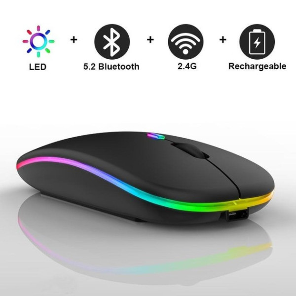 Компьютерная мышь с Bluetooth модулем и подсветкой RGB черная