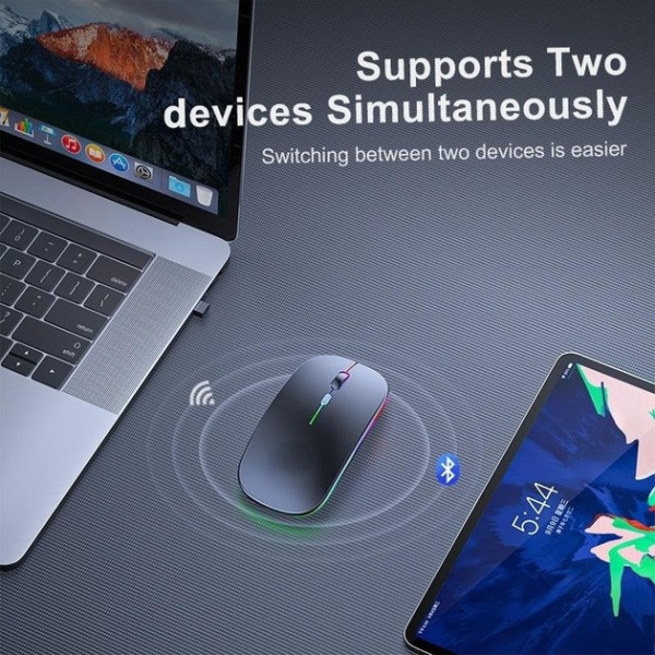 Компьютерная мышь с Bluetooth модулем и подсветкой RGB черная