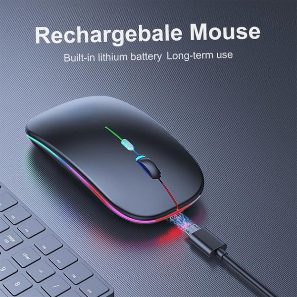 Компьютерная мышь с Bluetooth модулем и подсветкой RGB черная