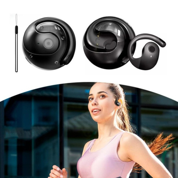 Беспроводные наушники для спорта MDR OWS T2 Bluetooth с микрофоном и футляром черные