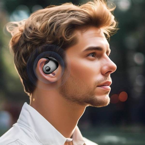 Беспроводные наушники для спорта MDR OWS T2 Bluetooth с микрофоном и футляром черные