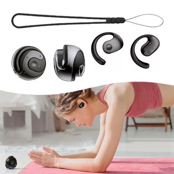 Беспроводные наушники для спорта MDR OWS T2 Bluetooth с микрофоном и футляром черные