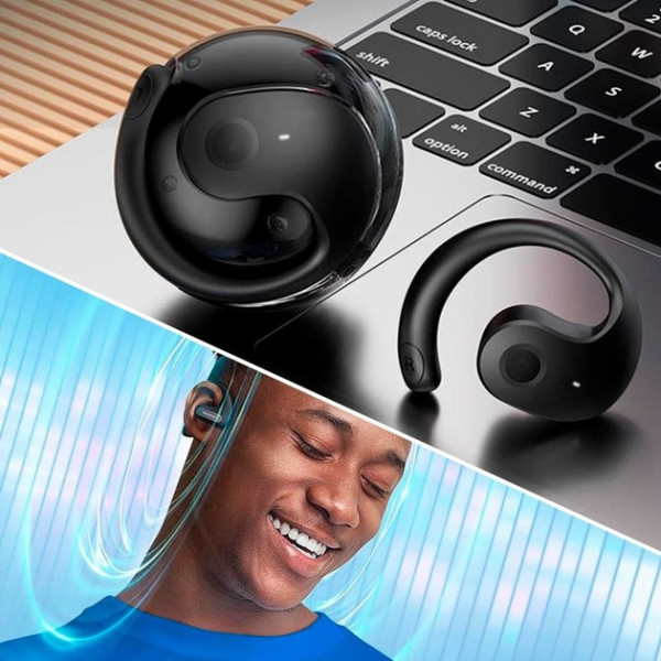 Беспроводные наушники для спорта MDR OWS T2 Bluetooth с микрофоном и футляром черные