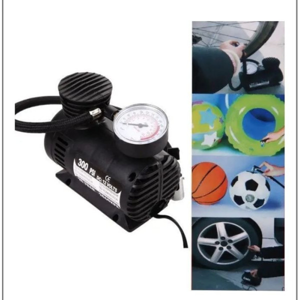 Автокомпрессор SCK619 портативный Air Pump 12 В стрелочный с фонарем