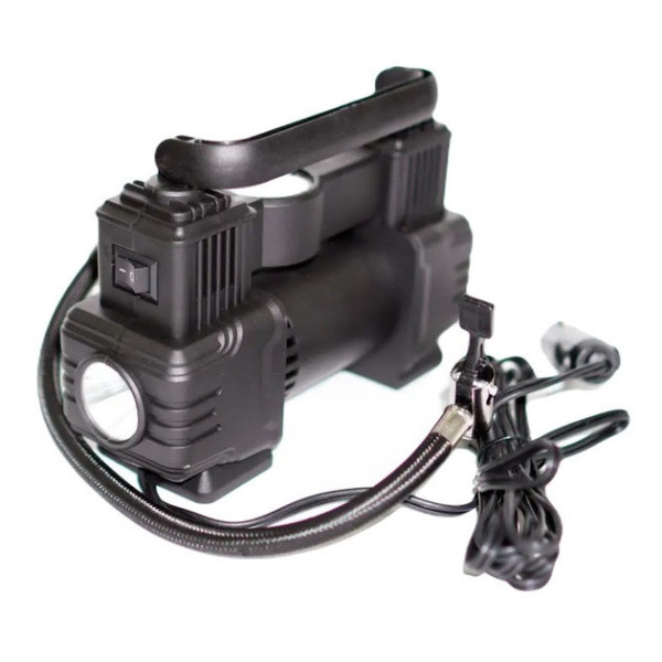 Автокомпрессор SCK619 портативный Air Pump 12 В стрелочный с фонарем