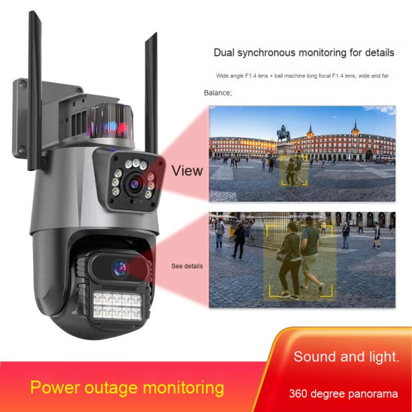 Видеокамера уличная WiFi IP Dual Lens с микрофоном и динамиком 6MP
