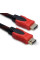 Кабель HDMI усиленный 15 м с золотыми разъемами черно-красный