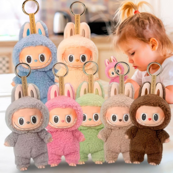 Коллекционная фигурка Labubu Macarons мягкая 17 см с лицом из винила