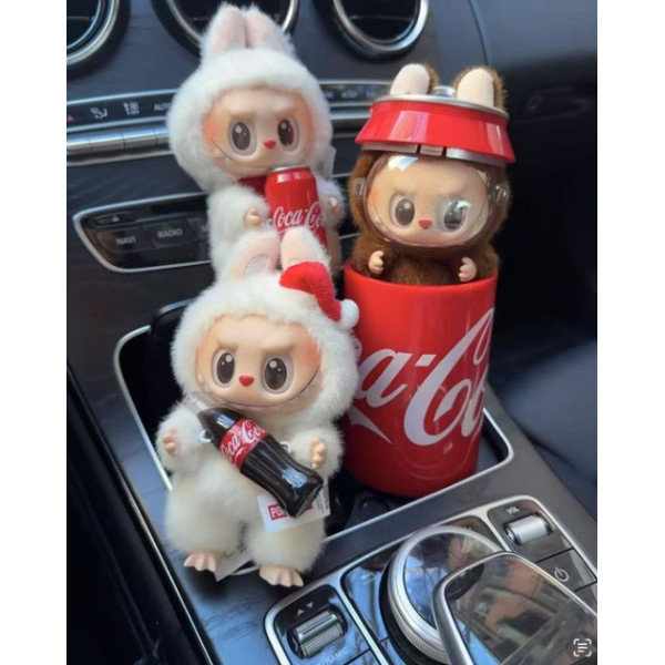 Плюшевый брелок Labubu банка Coca Cola коллекционная игрушка
