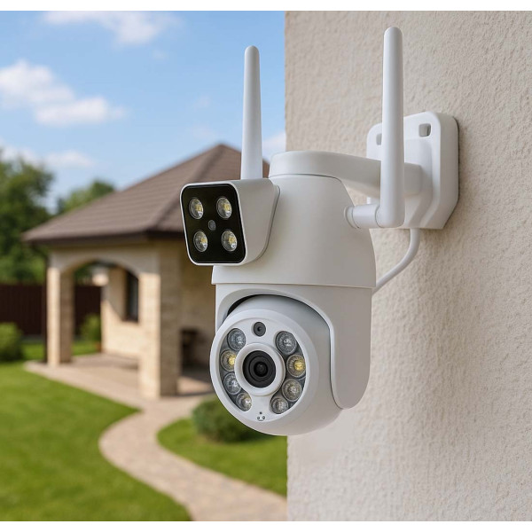 Wi-Fi камера Q13 с ночной съёмкой и двумя линзами 2×3MP внутренняя/уличная