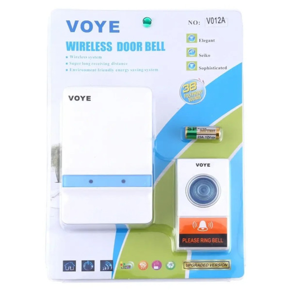 Звонок на двери MZ VOYE BATTERY для дома и квартиры дальность 80 м