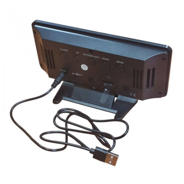 Настольные зеркальные часы VST-888H с RGB будильником и USB питанием