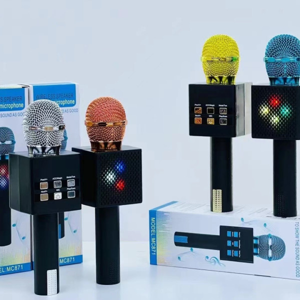 Микрофон MC-871 для караоке с динамиком и шумоподавлением Bluetooth