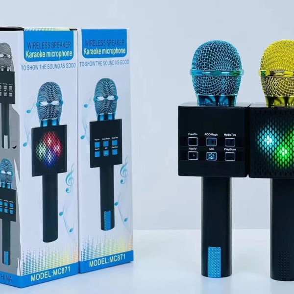 Микрофон MC-871 для караоке с динамиком и шумоподавлением Bluetooth