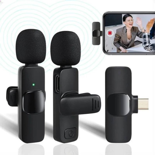 Микрофон K15 Bluetooth петличный 3в1 для записи и трансляций