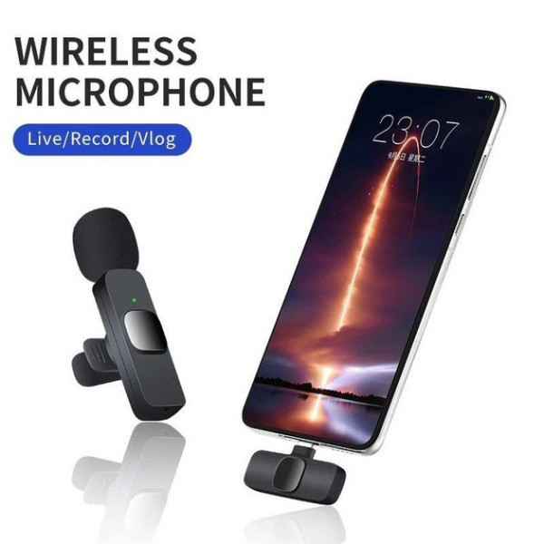 Микрофон K15 Bluetooth петличный 3в1 для записи и трансляций