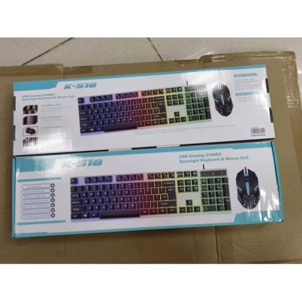 Игровая клавиатура K518 с эргономичной панелью RGB черная