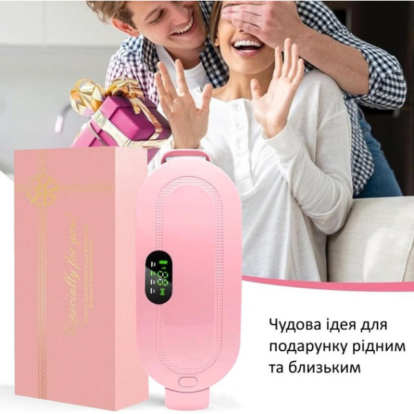 Умный пояс с функцией массажа и подогрева для менструальных болей розовый