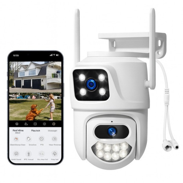 Камера наблюдения ICSEE 8MP PTZ Wi-Fi уличная с функцией поворота и ночного видения